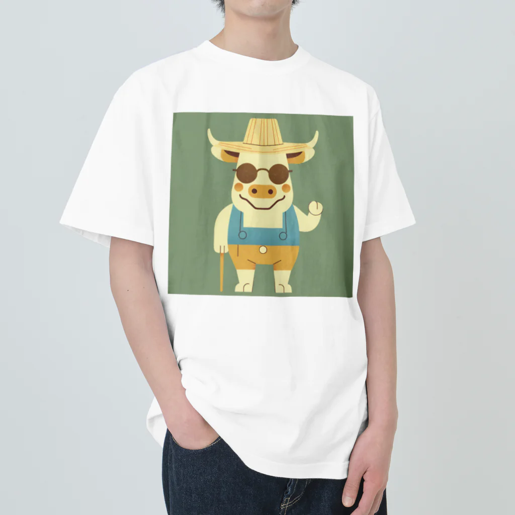 なべなべSHOPの牛のケイン Heavyweight T-Shirt
