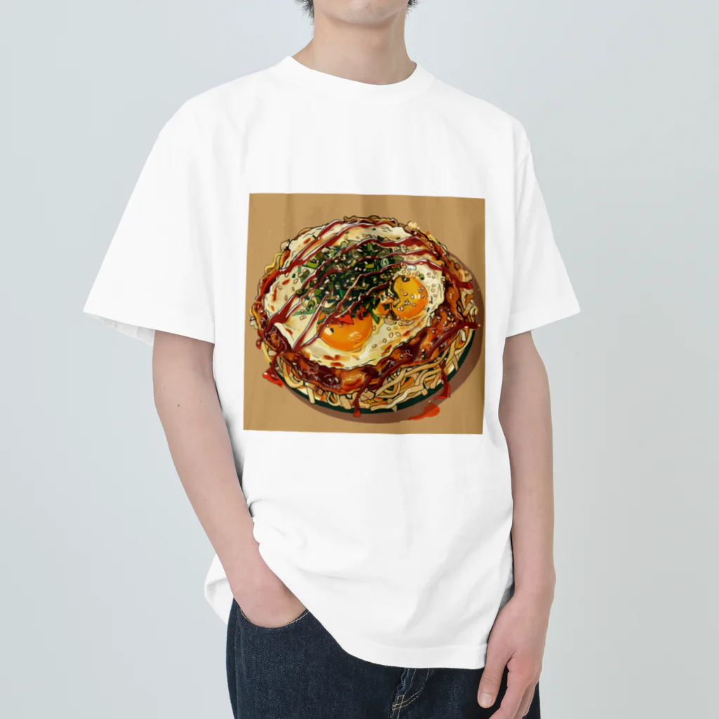 AQUAMETAVERSEの目玉焼きを乗せたお好みモダン焼き　kouchan 1616 ヘビーウェイトTシャツ