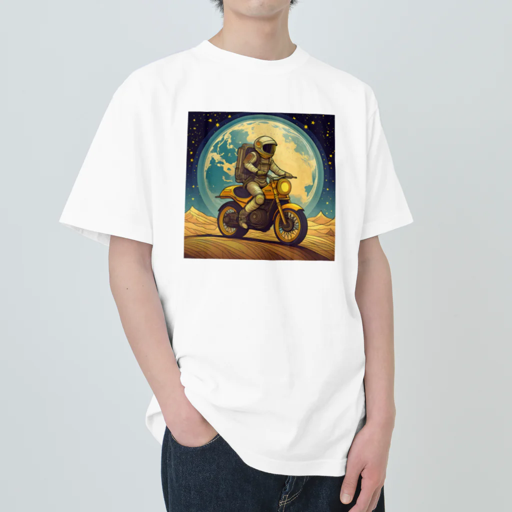 shime_savaの月面バイク乗り ヘビーウェイトTシャツ