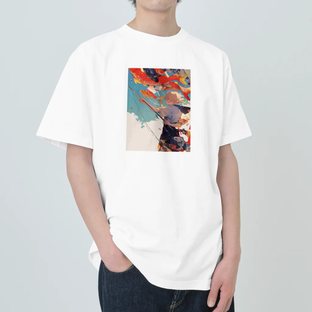 AQUAMETAVERSEの鯉のぼりを操る男の子　ラフルール　1859 Heavyweight T-Shirt