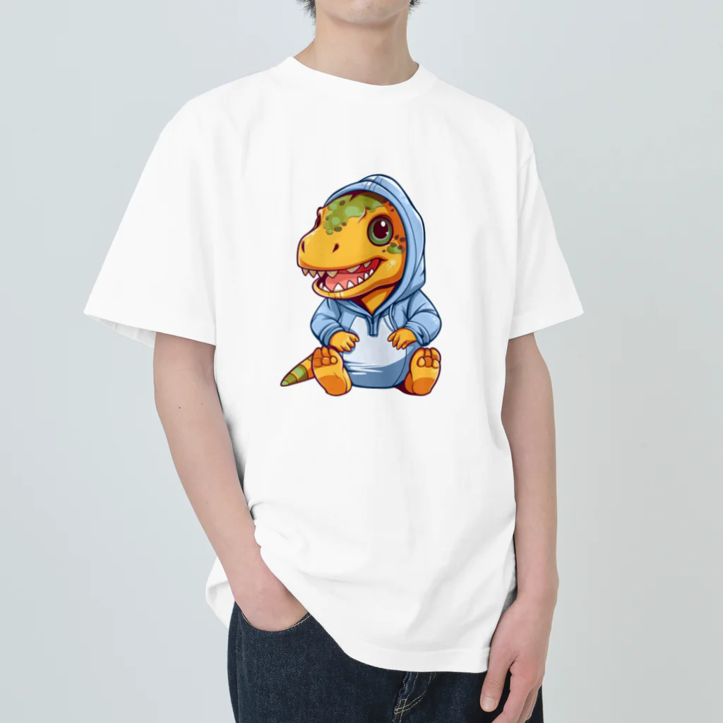 Vasetti_pressの青パーカーを着たティラノサウルス Heavyweight T-Shirt