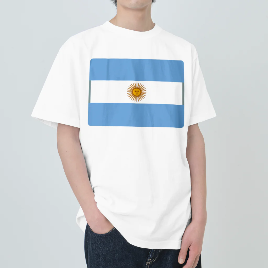 お絵かき屋さんのアルゼンチンの国旗 ヘビーウェイトTシャツ