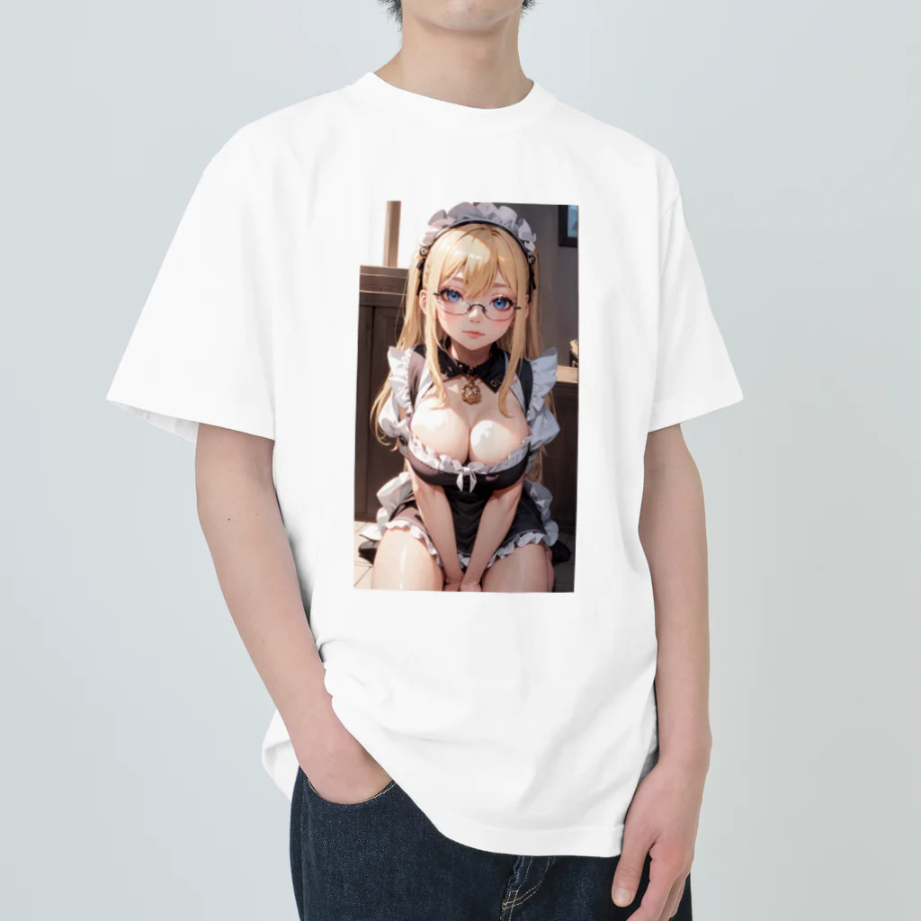 美少女学院の金髪美少女　七海ちゃんメイド Heavyweight T-Shirt