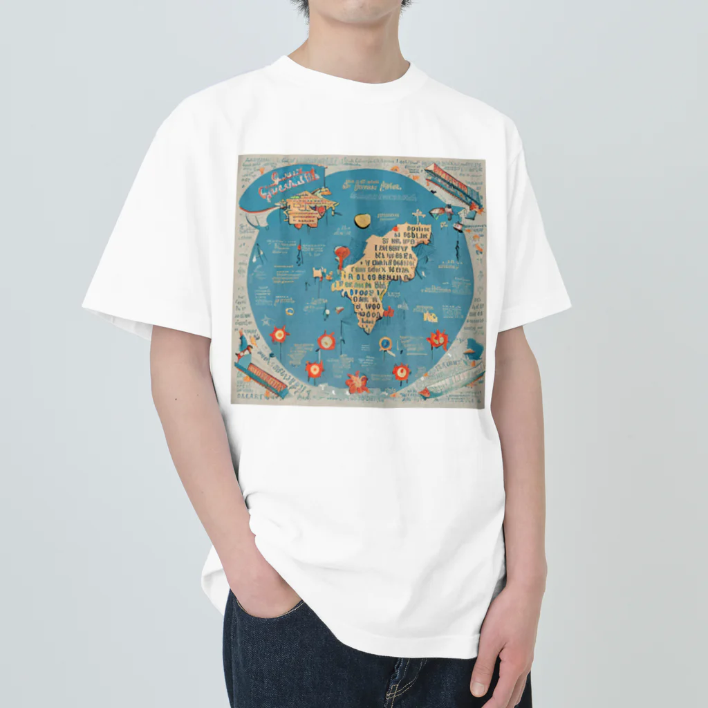 positive_poem05の世界名言地図 ヘビーウェイトTシャツ