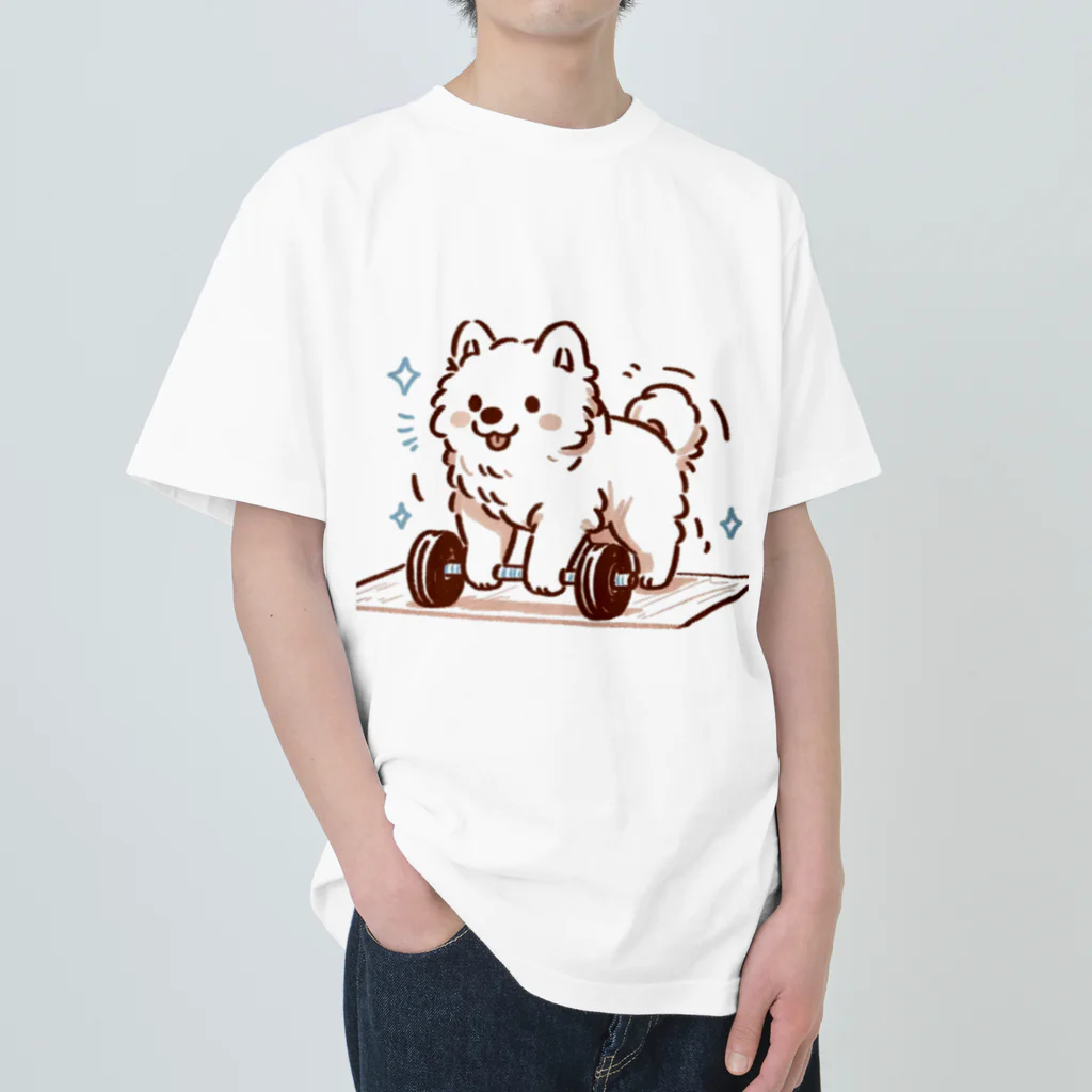 ke__to_isurugiの筋トレサモエド犬(女性向け) Heavyweight T-Shirt