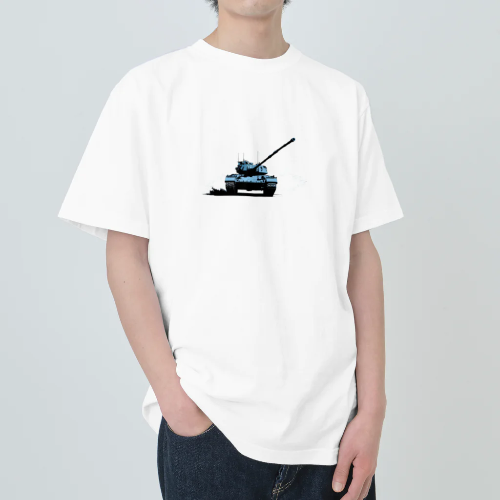 mochikun7の戦車イラスト02 ヘビーウェイトTシャツ