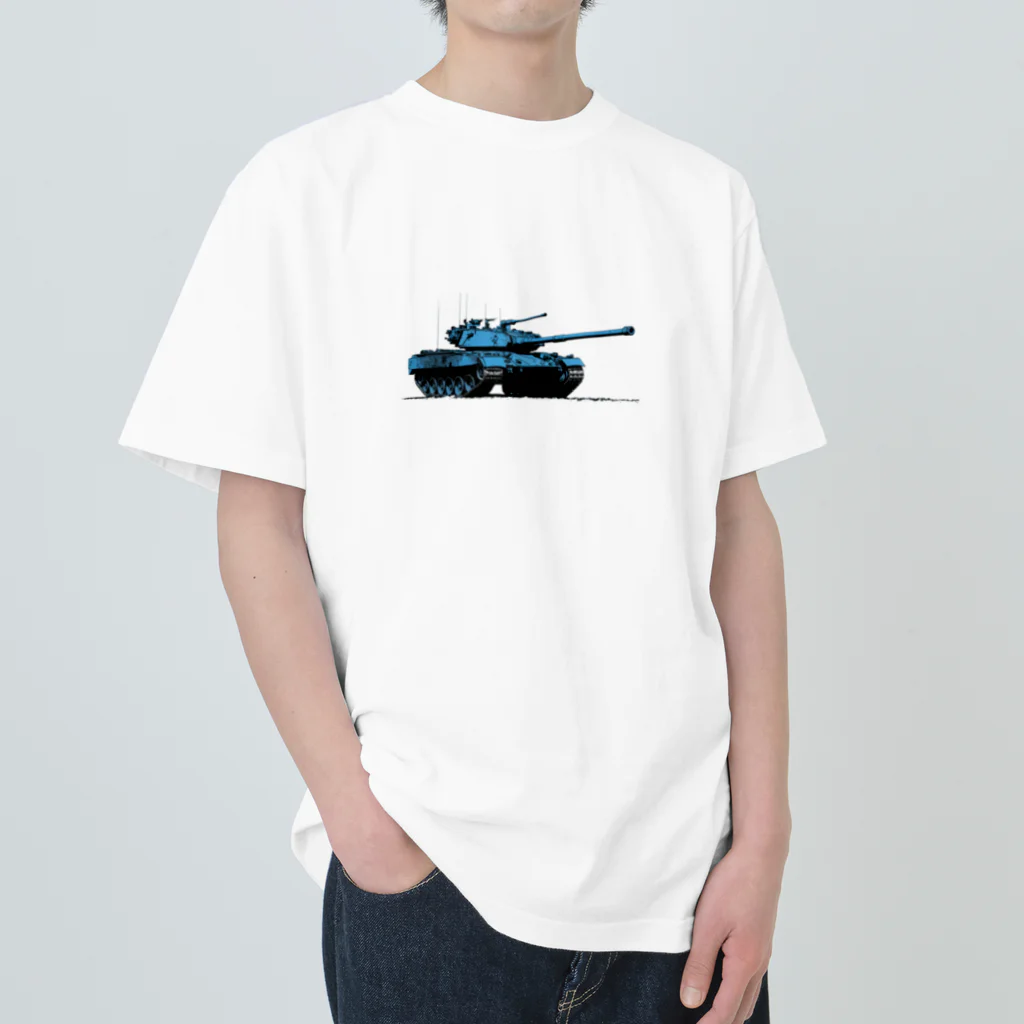 mochikun7の戦車イラスト03 ヘビーウェイトTシャツ