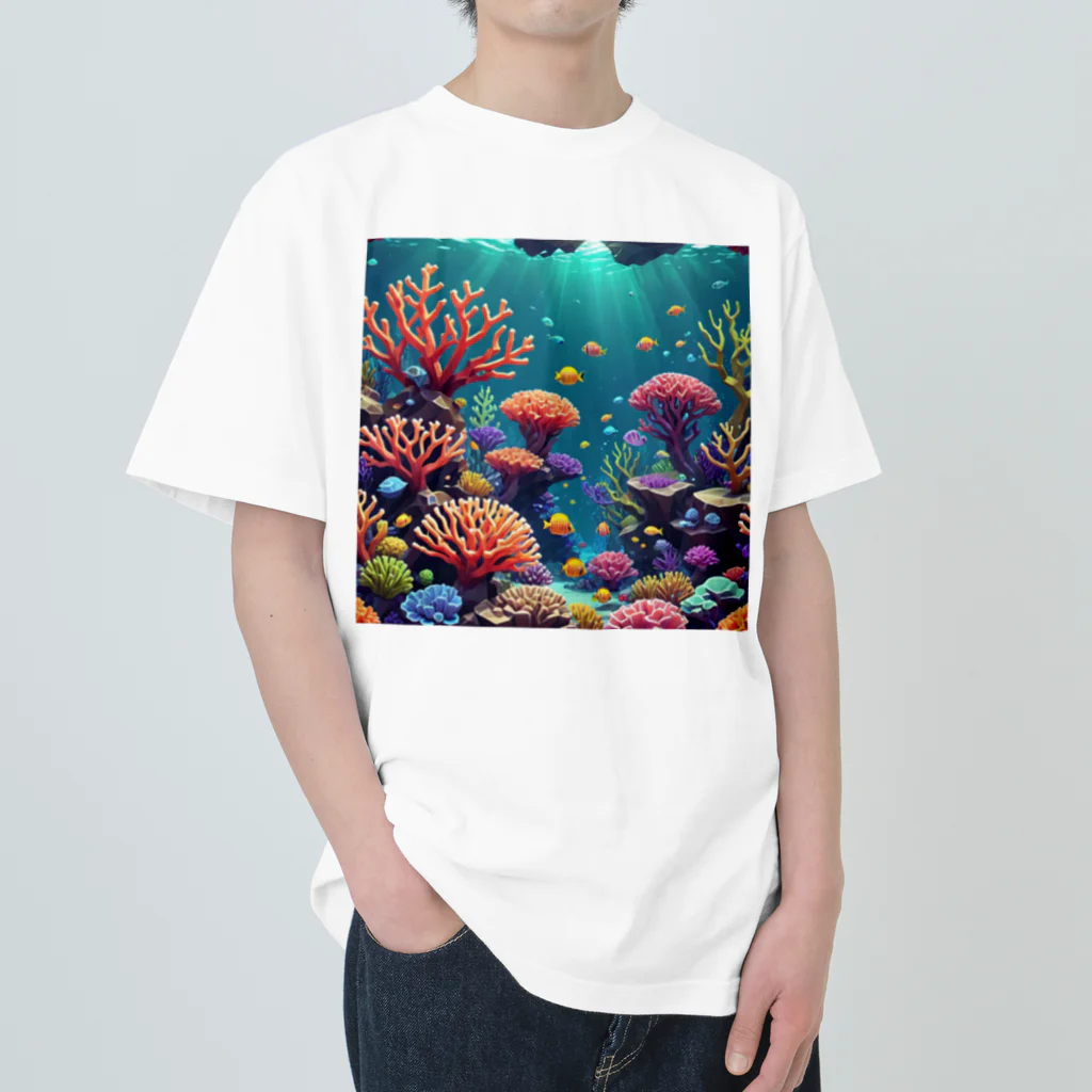 asuto_20のローポリ風サンゴ Heavyweight T-Shirt