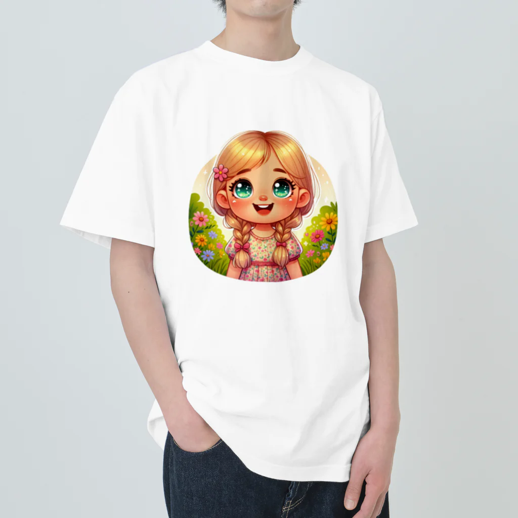 yielanggo007の輝く瞳女の子 Heavyweight T-Shirt