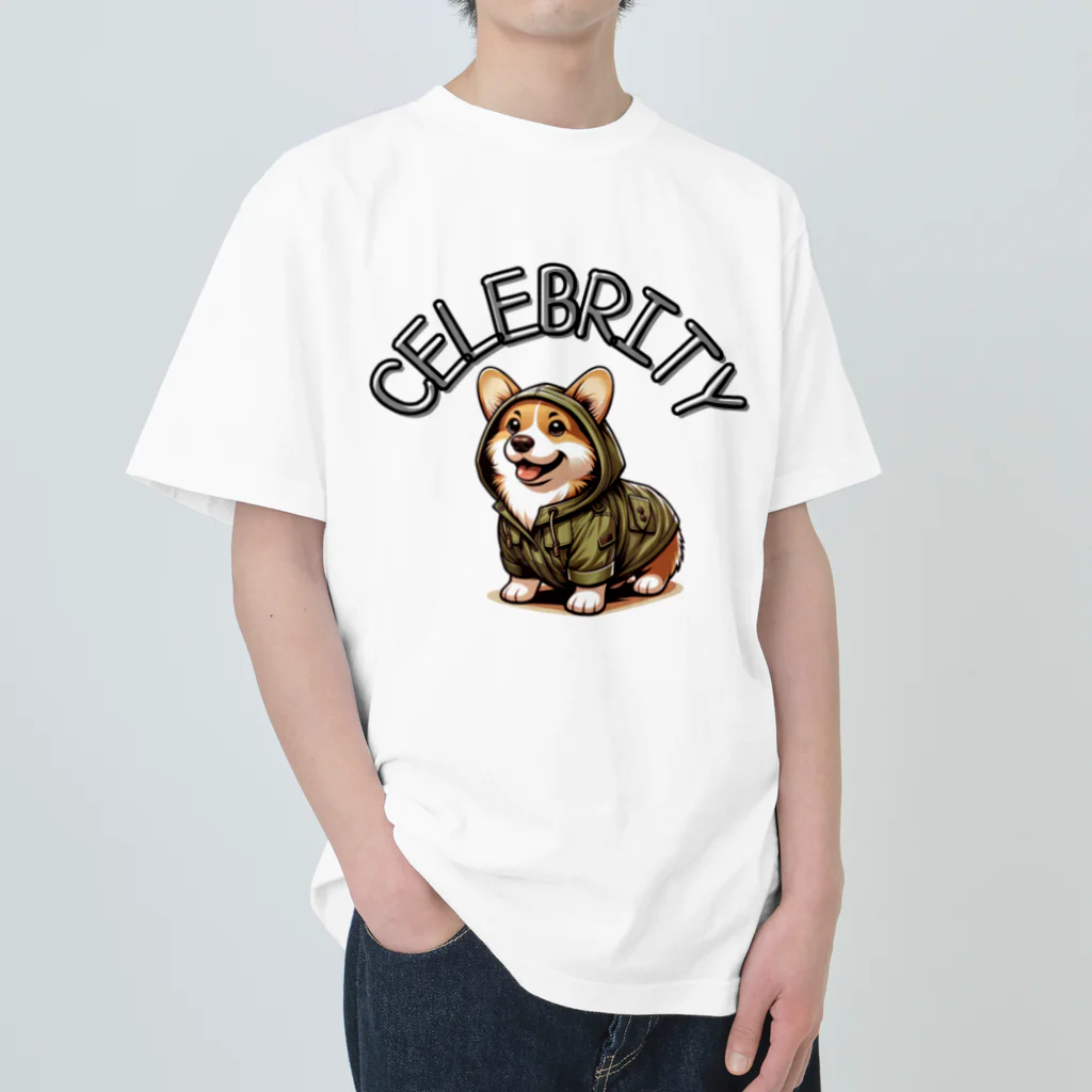 Celebrity Dogs〜セレブリティな犬たち〜のセレブリティ犬　〜コーギー〜 Heavyweight T-Shirt