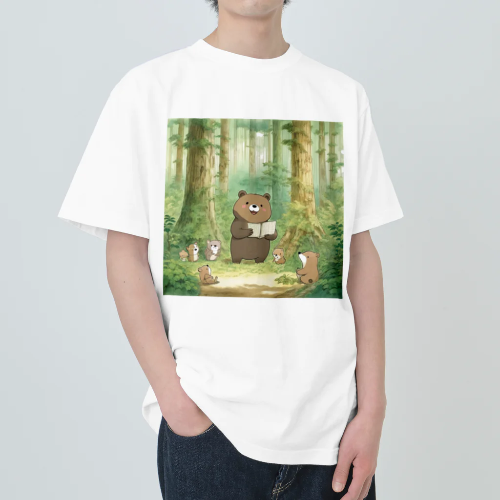 ネコマニアマニア。のゆるカワXLクマさん ヘビーウェイトTシャツ