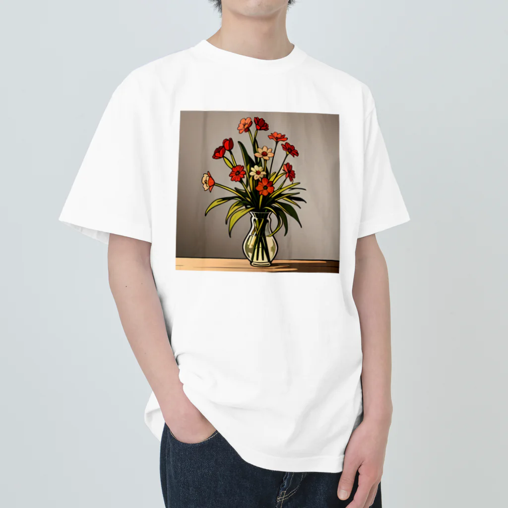 samenoa81の花瓶と花 ヘビーウェイトTシャツ