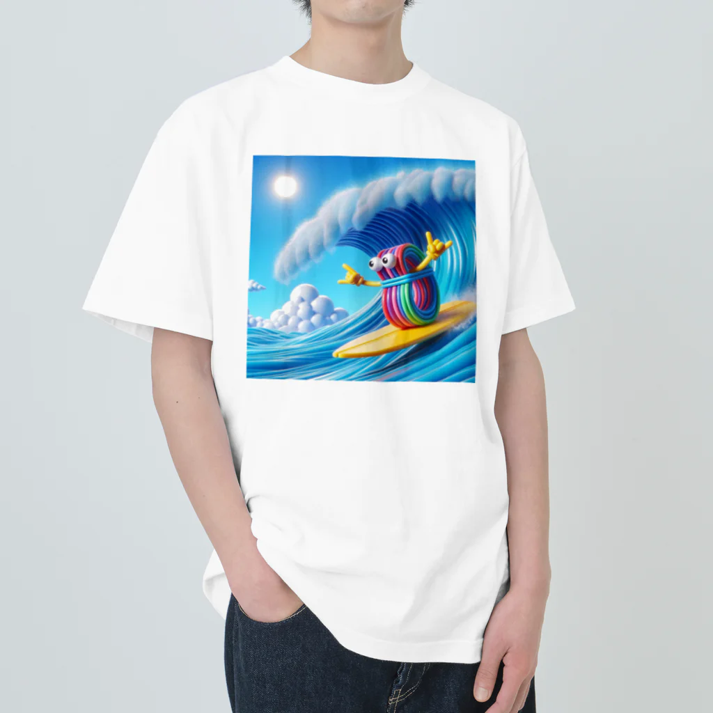 らばーばんどすとあの波乗り輪ゴム Heavyweight T-Shirt