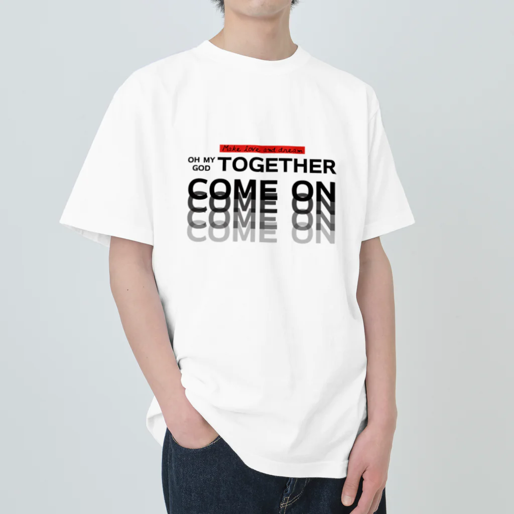 muscle_oniisanのオーマイゴッドトゥギャザー（黒文字） Heavyweight T-Shirt