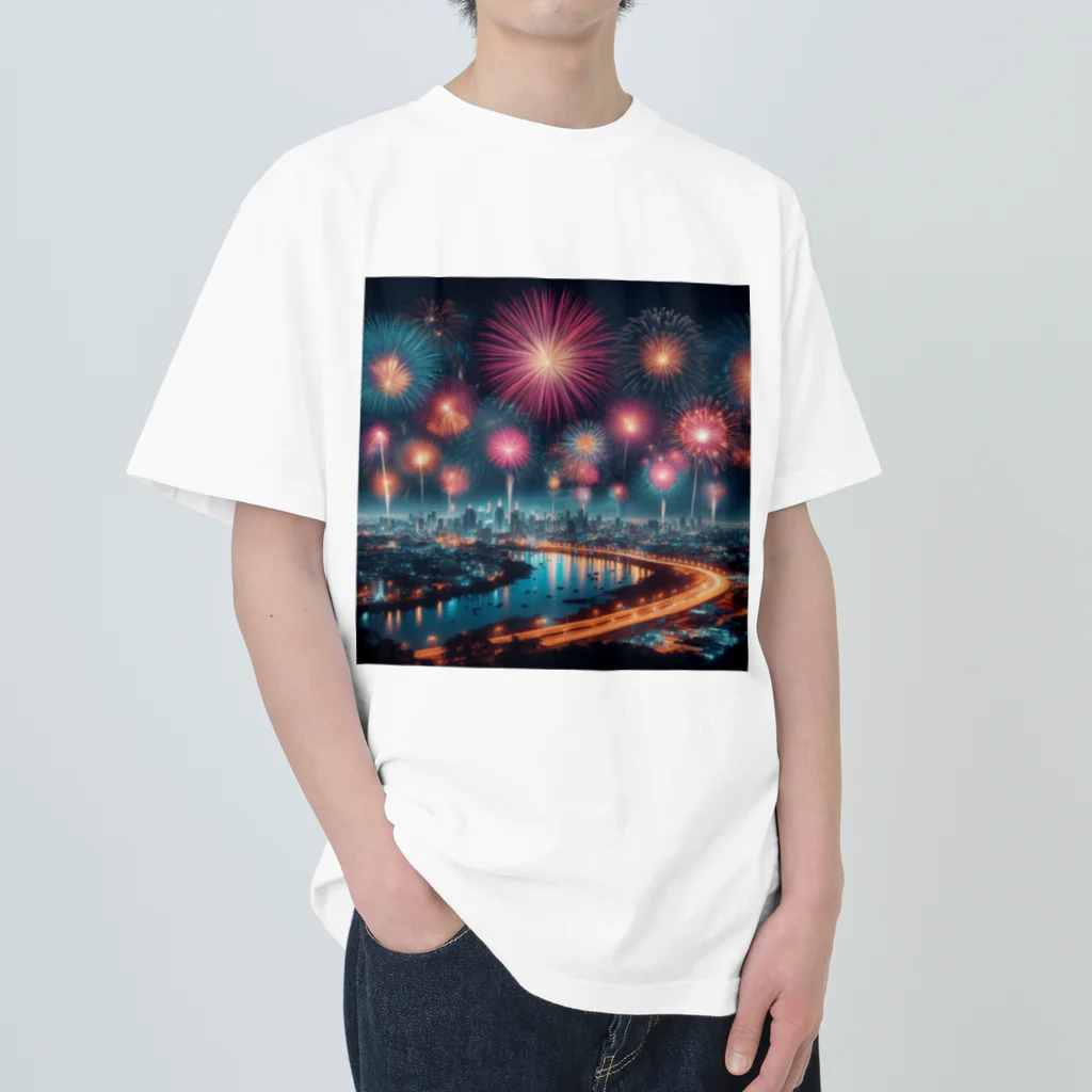 blueショップの美しい打ち上げ花火 Heavyweight T-Shirt