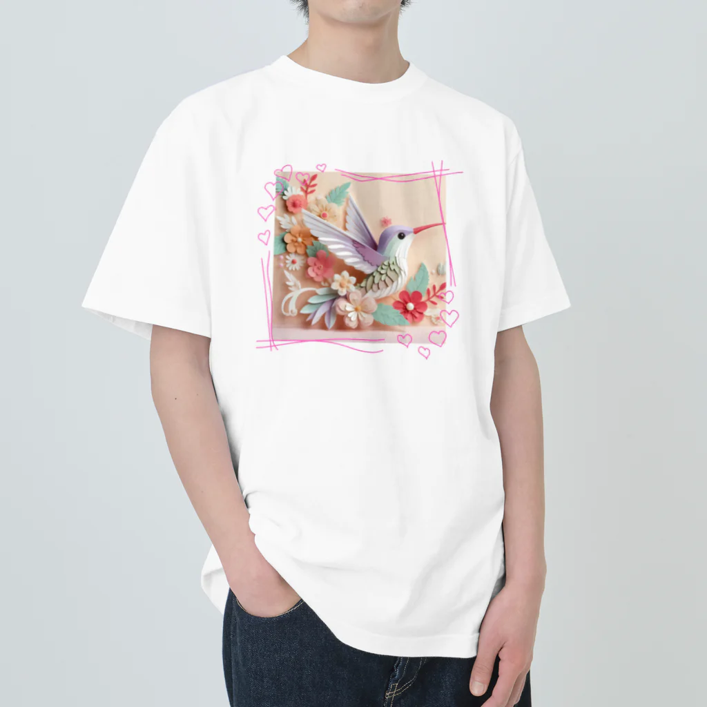 終わらない夢🌈のパステルカラーのハチドリ💞 Heavyweight T-Shirt