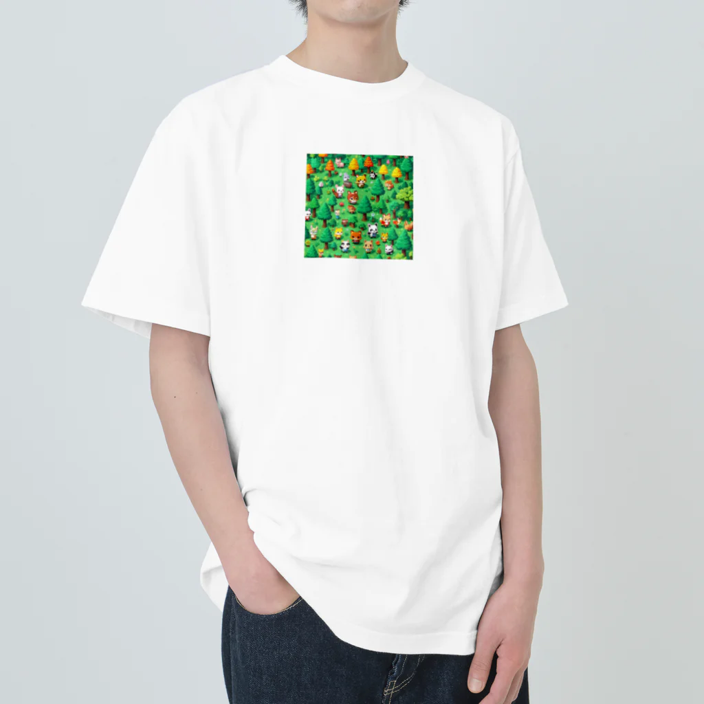 zoloのドット絵の動物さん ヘビーウェイトTシャツ