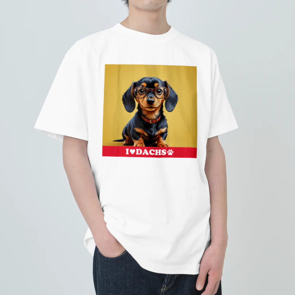 Design.DachsのI LOVE DACHS_02 Heavyweight T-Shirt