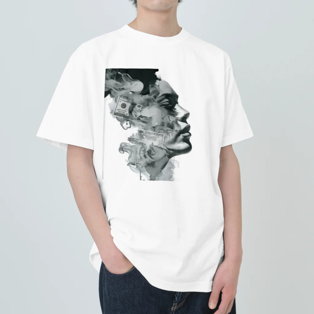 Lycoris Ant～リコリスアント～のアート「女性の横顔」 Heavyweight T-Shirt