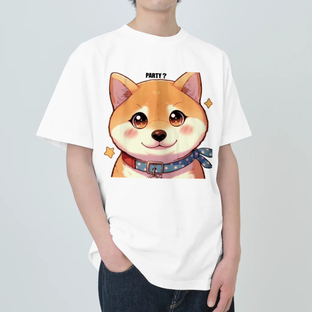 ichigo15の時間のパーティー柴犬 ヘビーウェイトTシャツ