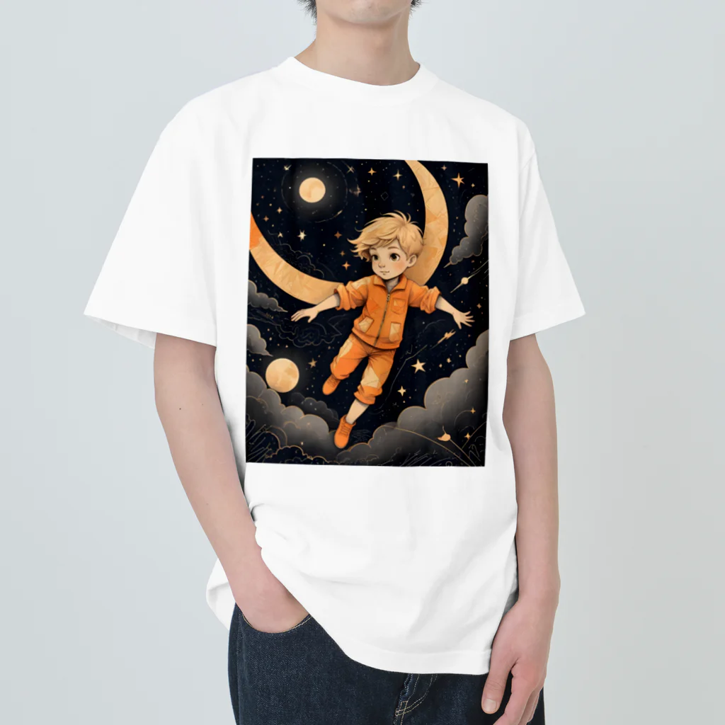 AI Fantasy Art Shopのnight adventure① ヘビーウェイトTシャツ