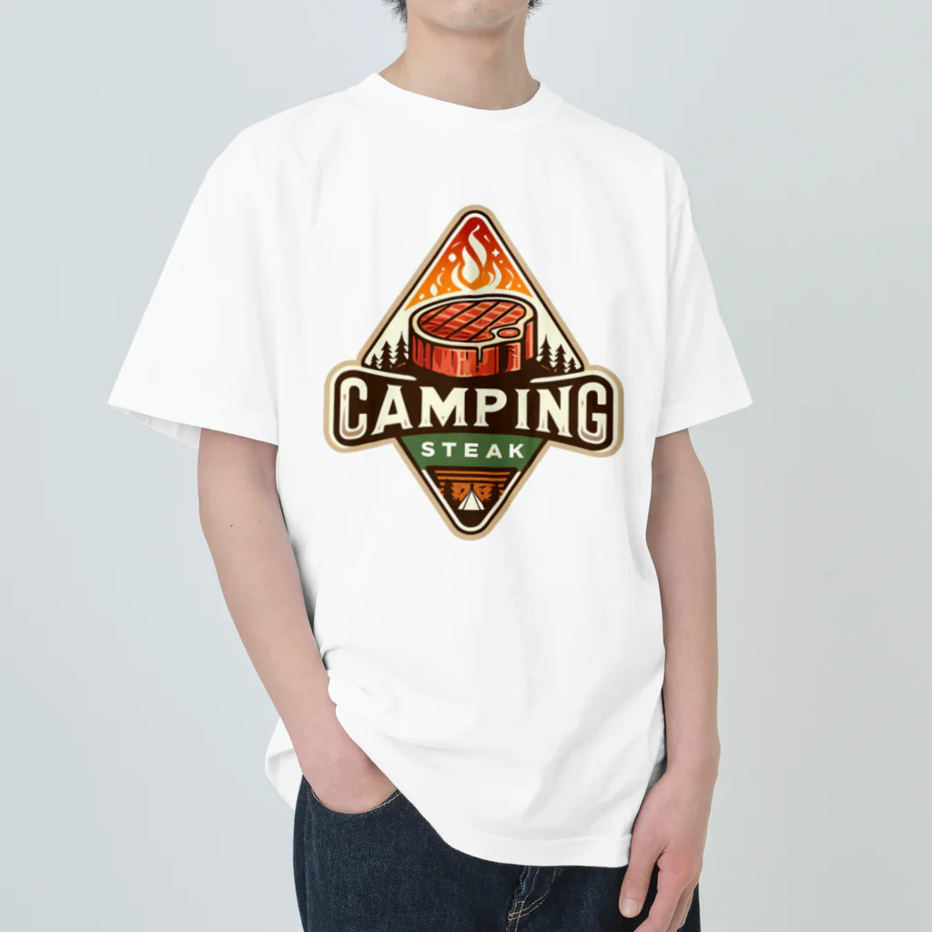 Camping Steak（キャンピング・ステーキ）のCamping Steak（キャンピング・ステーキ）06ステーキ菱形 ヘビーウェイトTシャツ