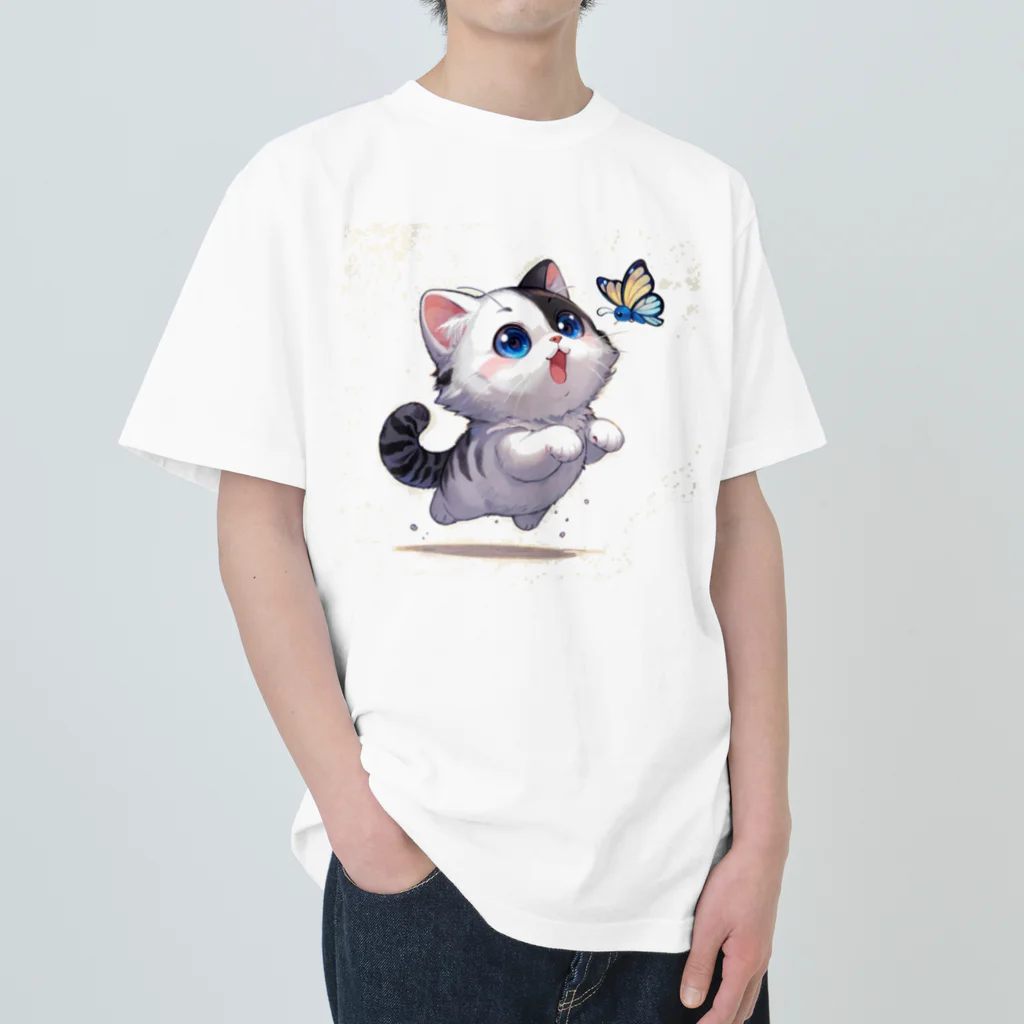 yos-1292583のねこニコばん ヘビーウェイトTシャツ