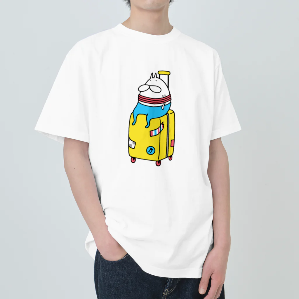 くらきち ONLINE SHOPのねこタイツと旅に出る Heavyweight T-Shirt