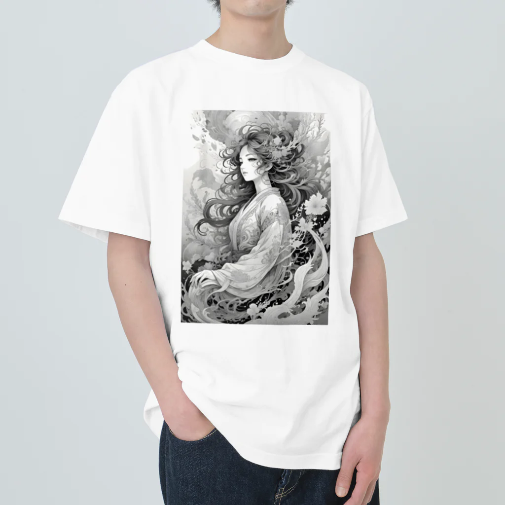 AI Fantasy Art ShopのIn the swirling world⑦ Heavyweight T-Shirt