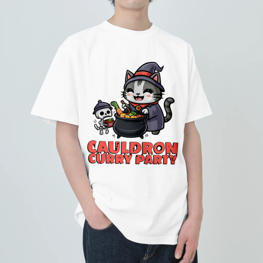 Stylo Tee Shopのネクロマンサーのネコさんのカレーパーティー Heavyweight T-Shirt