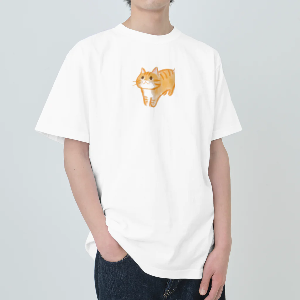 shopアルーニョのキュートなワクワクねこ Heavyweight T-Shirt