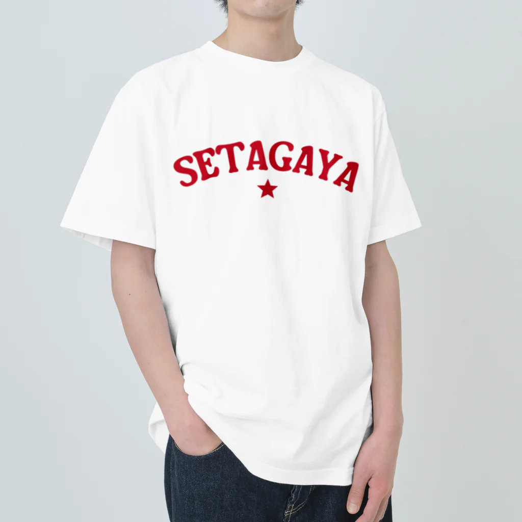 せたが屋さんの世田谷グッズ　レッドロゴ（setagaya item） ヘビーウェイトTシャツ