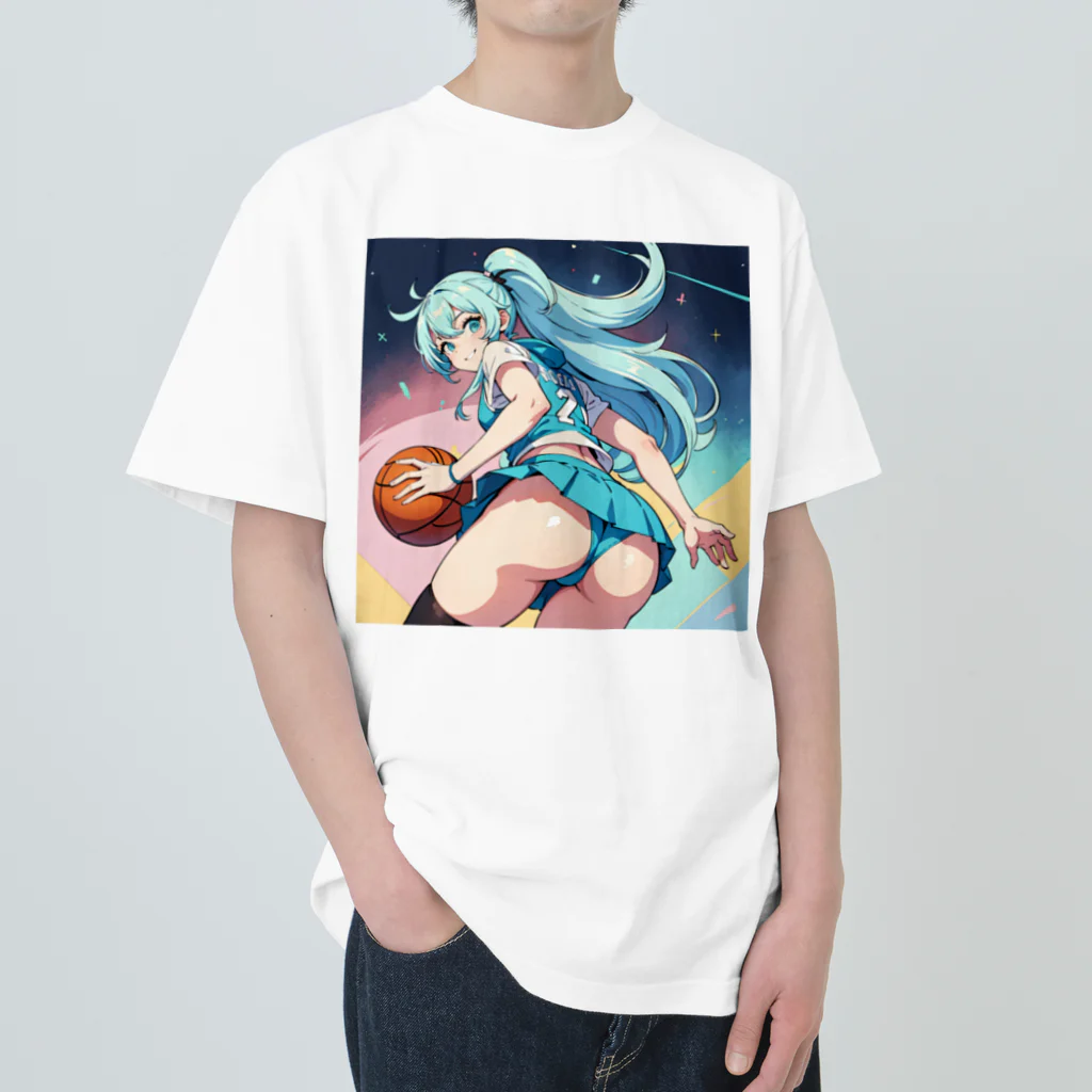 yozoraniyumeoの魔法バスケ少女 ヘビーウェイトTシャツ