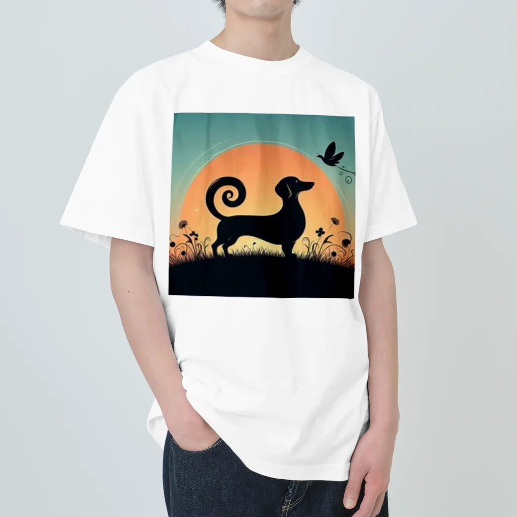 sasuke-room15のかわいいミニチュアダックスのキャラクターグッズです Heavyweight T-Shirt