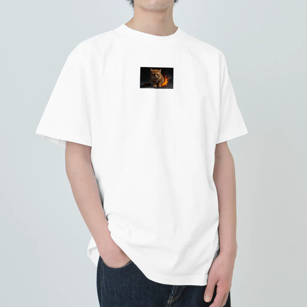 AItamの炎の守護者「炎タイプの猫」 Heavyweight T-Shirt