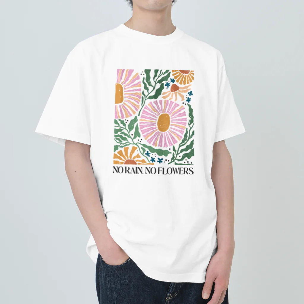 NatureDesignStoreのNO RAIN,NO FLOWER Heavyweight T-Shirt