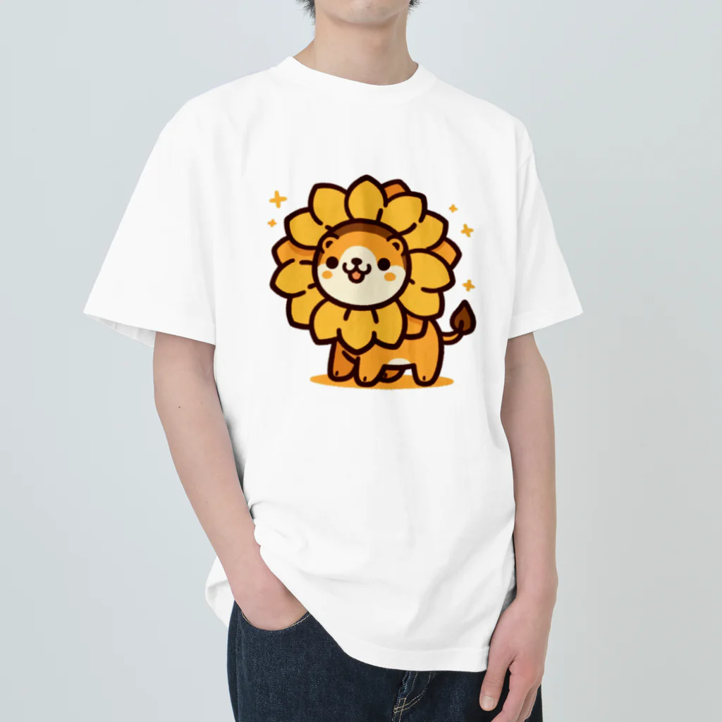 Mizのゆるハウスの向日葵になったライオン Heavyweight T-Shirt