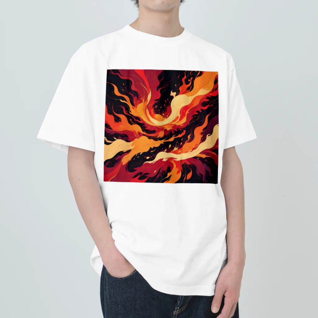 AI Fantasy Art Shopのart of fire② Heavyweight T-Shirt