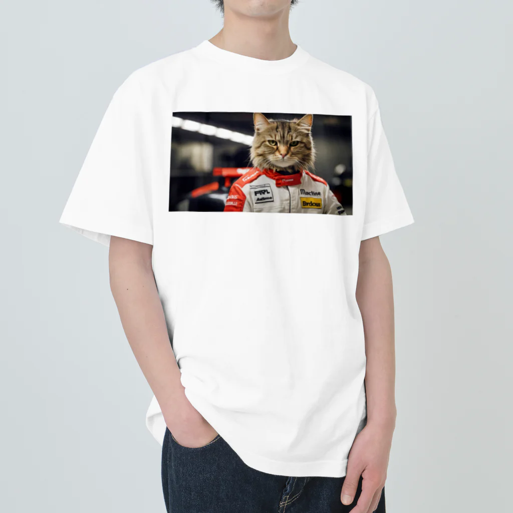 ADOのＦ１レーサー猫 Heavyweight T-Shirt