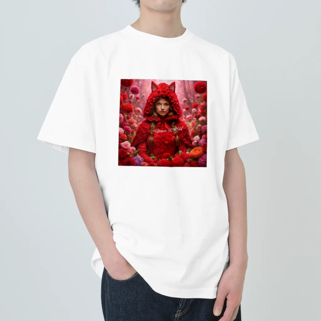 お花屋SUNのFlower R R H（フラワー・レッド ライディング フード） Heavyweight T-Shirt