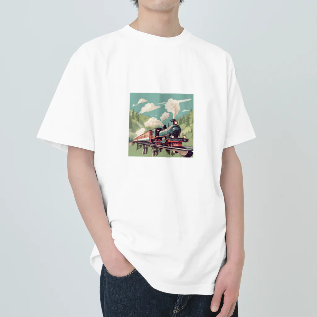 atoyuki_SHOPの可愛い機関車 Heavyweight T-Shirt