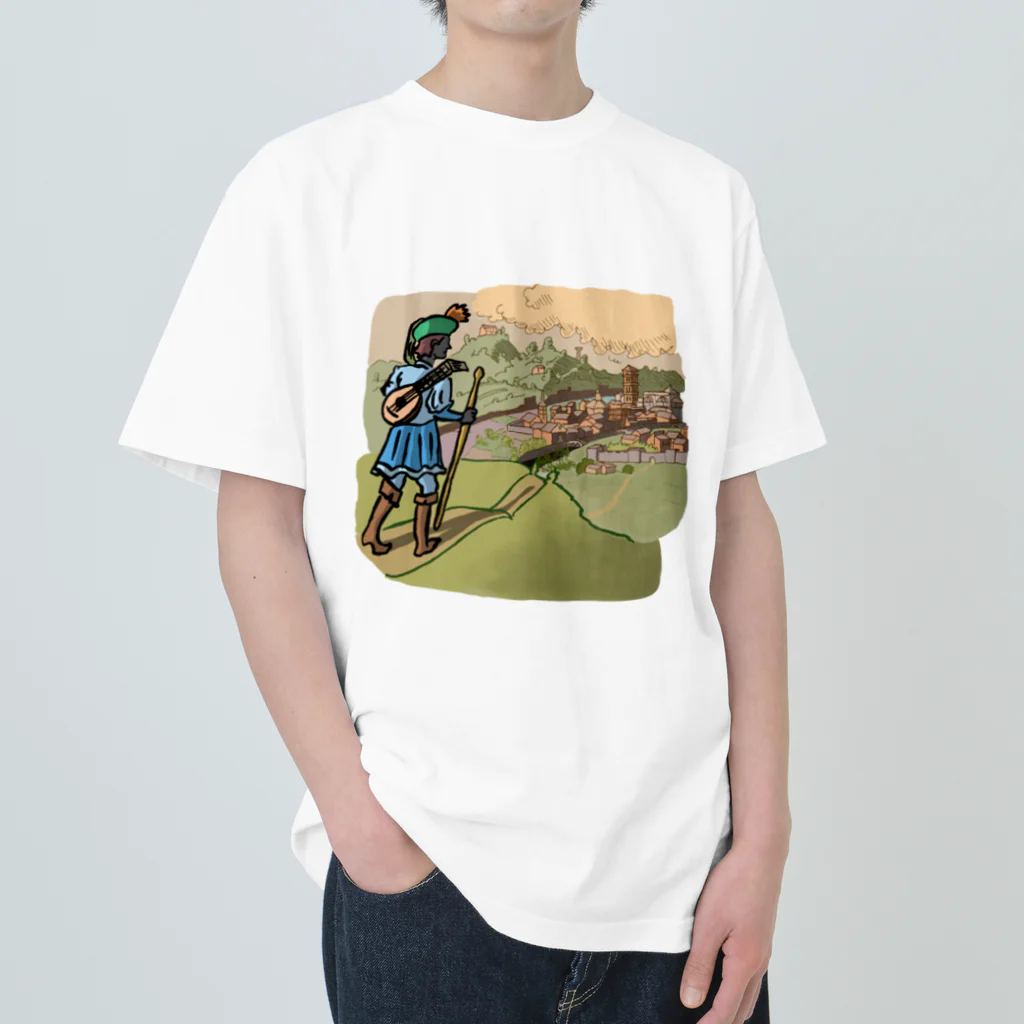 seki_takoyakiの旅芸人 ヘビーウェイトTシャツ