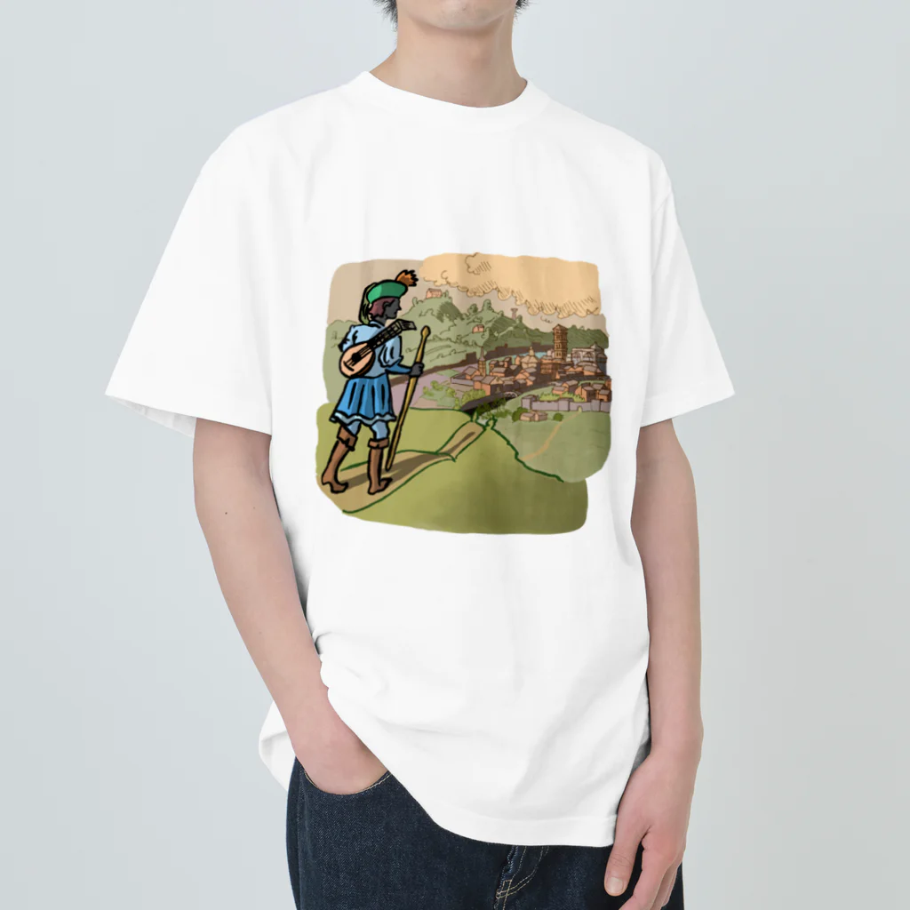 seki_takoyakiの旅芸人 Heavyweight T-Shirt