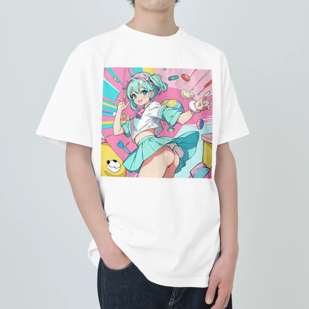 yozoraniyumeoの魔法スイーツ少女 ヘビーウェイトTシャツ