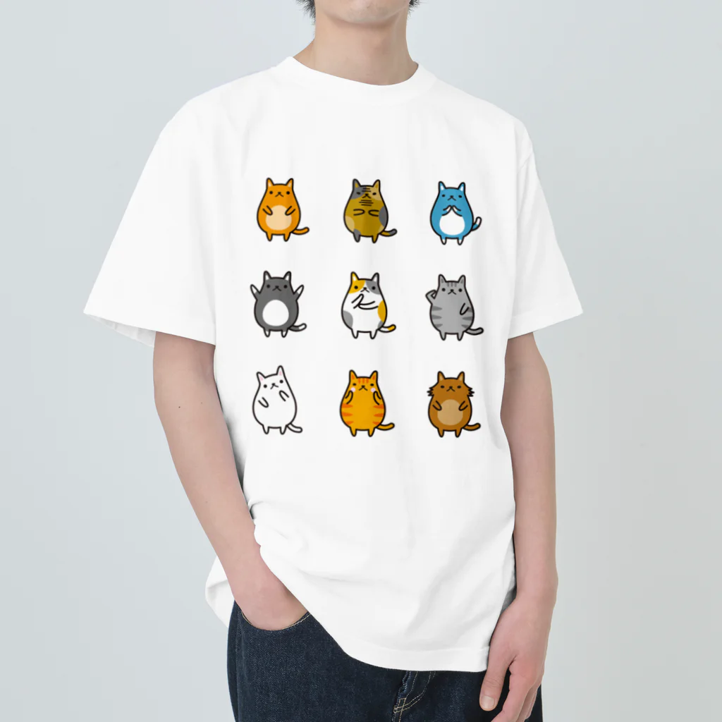 hiropo3のねこズ ヘビーウェイトTシャツ