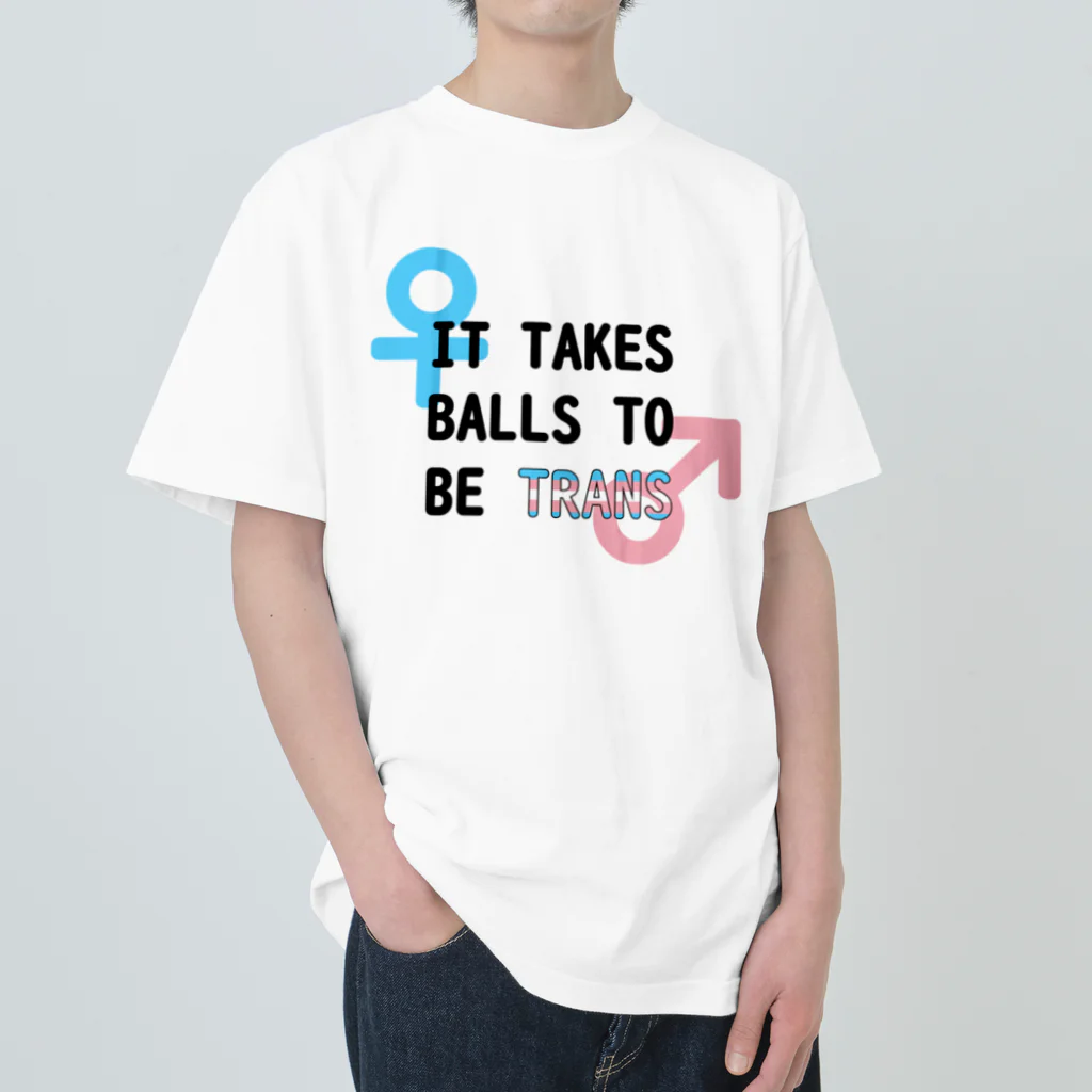 Café Roseraieの「It Takes Balls to be Trans」 ヘビーウェイトTシャツ