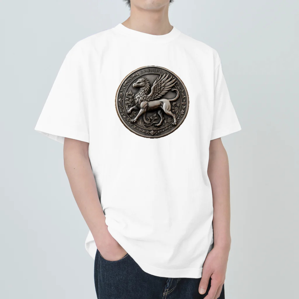 アニマル四字熟語のグリフォンメダル　griffin　デザイン Heavyweight T-Shirt