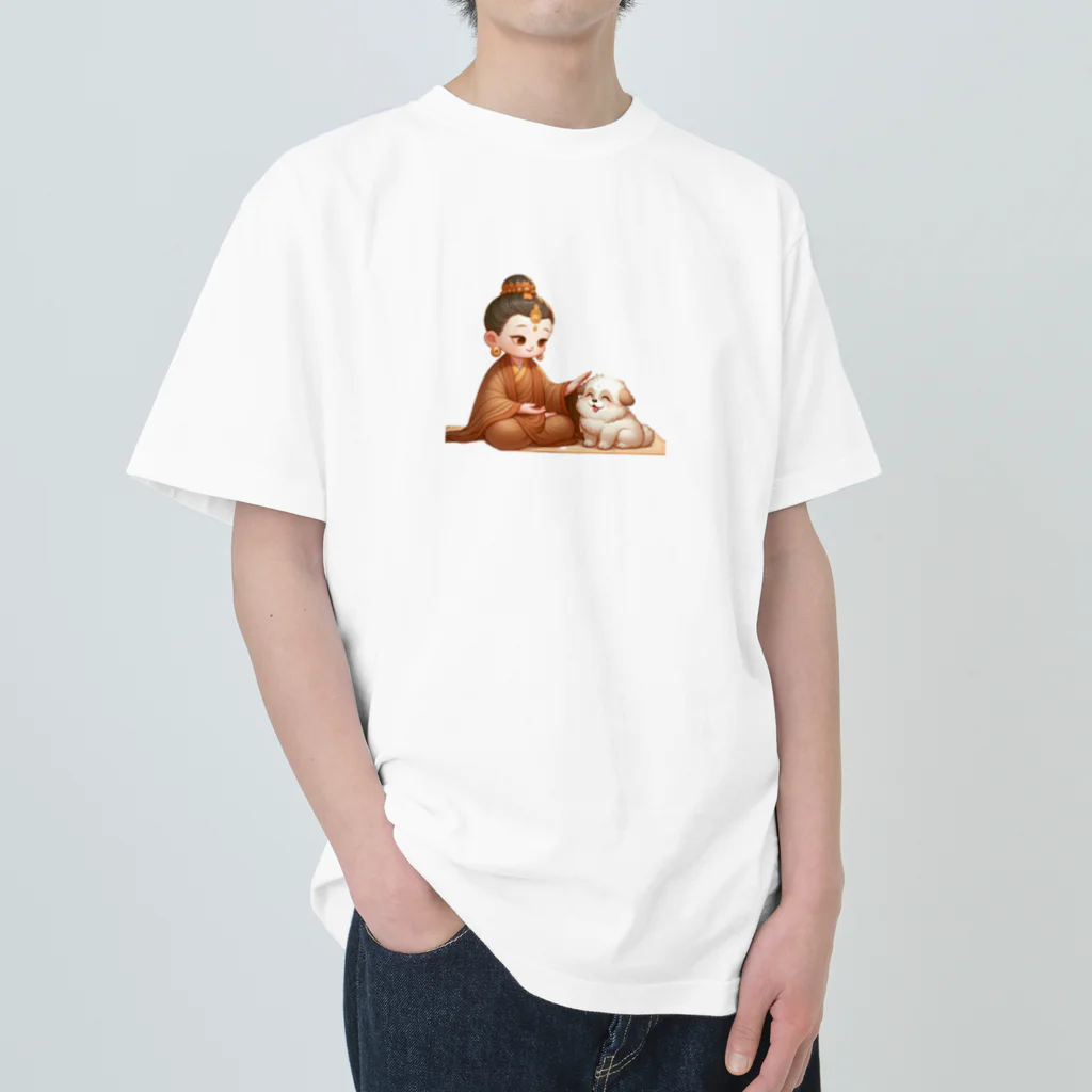 BOSATUの犬と菩薩 ヘビーウェイトTシャツ