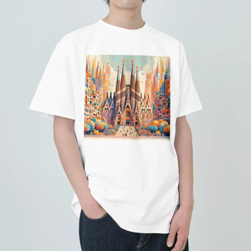 aoharu2005のサクラダファミリア ヘビーウェイトTシャツ