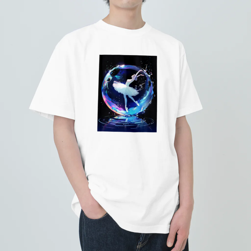 AQUAMETAVERSEのシャボン玉の中のバレリーナ　BLUE PLUM  691 Heavyweight T-Shirt